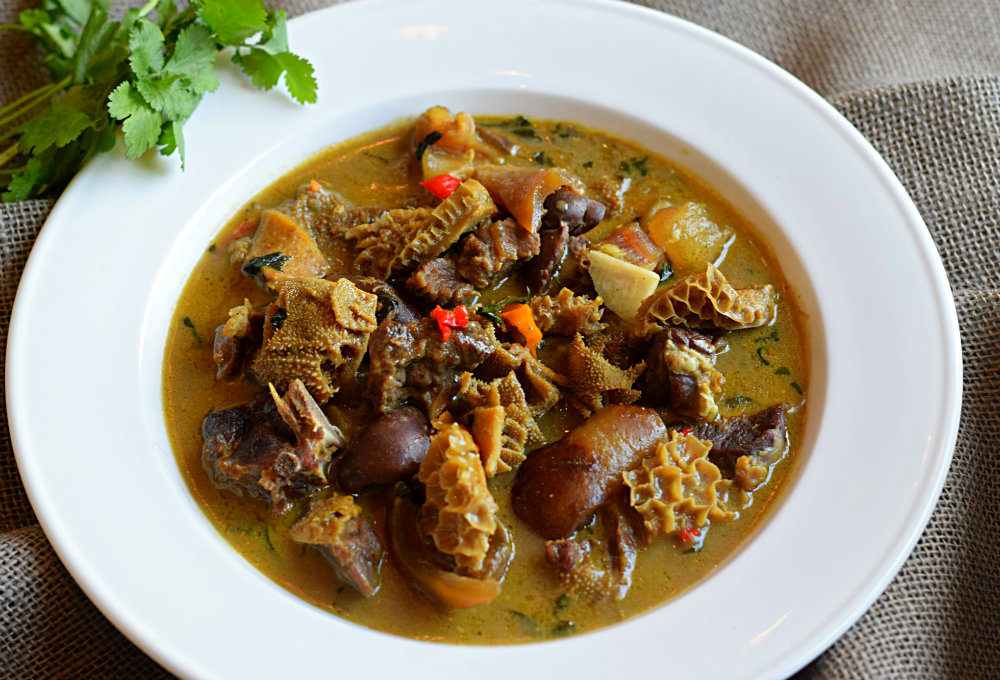 Top view of aromatic Nigerian Goat Meat Pepper Soup