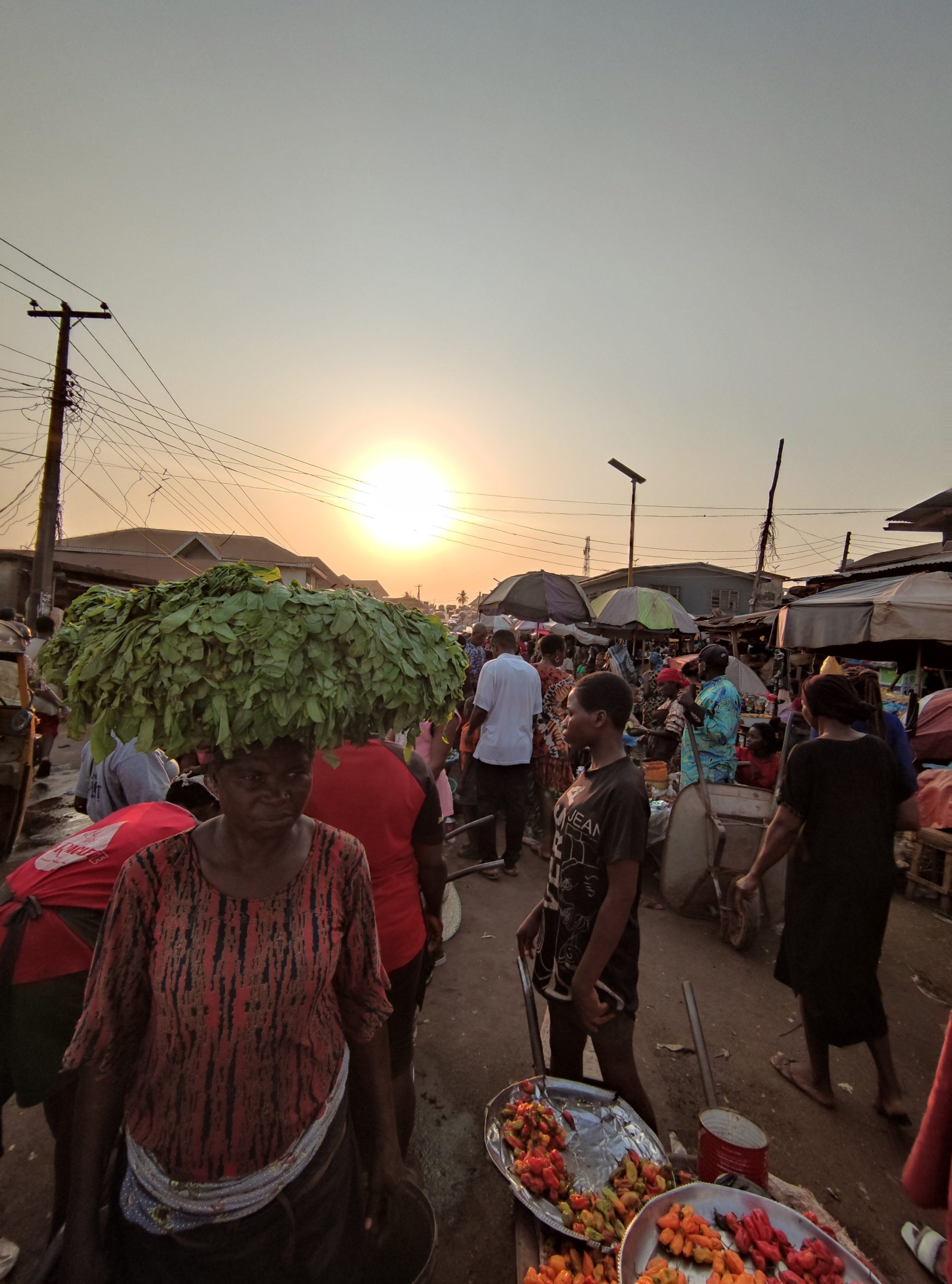 Enugu market scene background